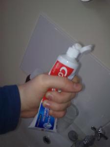 The absolutely incorrect way to squeeze toothpaste